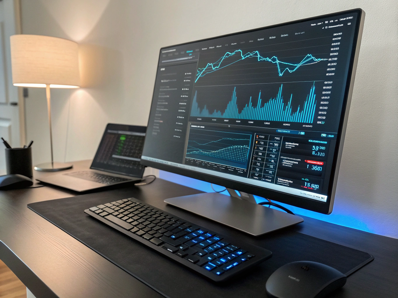 Trading Dashboard Interface with Candlestick Charts